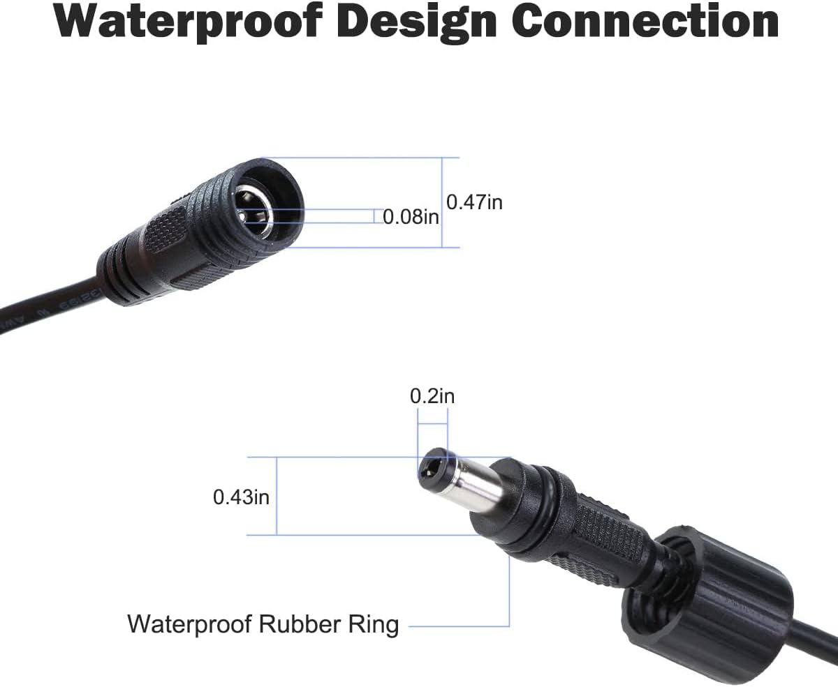 Inwa Bluetooth Outdoor Speaker Waterproof Extension Cords, Each Cord is 16ft Long, and 2 Cords Included, with Waterproof Joints and Rubber Sealing Rings, ONLY for MZ-621 (NOT Applicable to MZ-511)