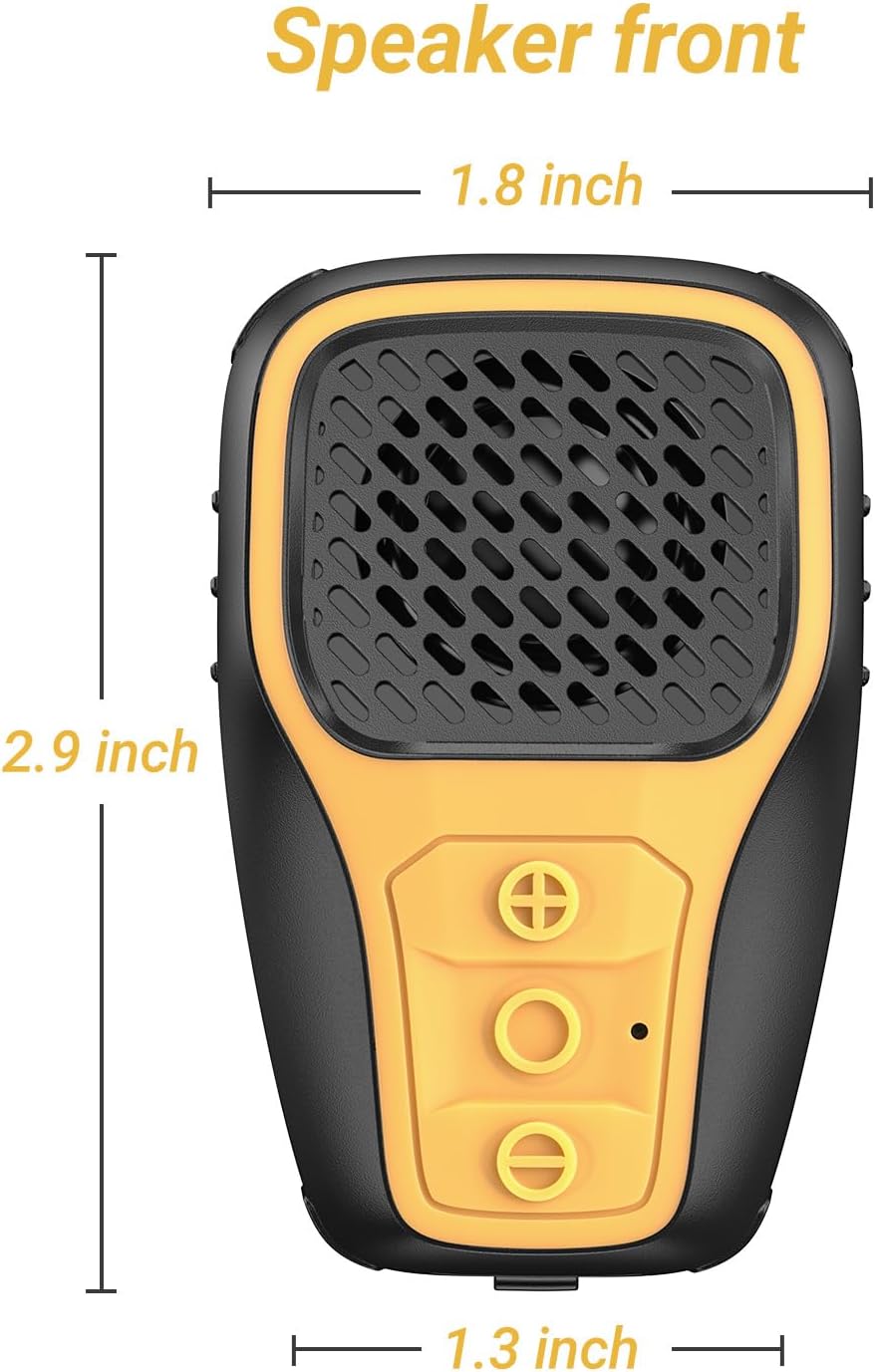 Inwa Wearable Bluetooth Speaker, Clip-on Wireless Portable Speakers, IP67 Waterproof Clip Speaker, Built-in Mic for Hands-Free Music/Calls, Mini Speaker for Work/Home/Outdoor(Yellow)