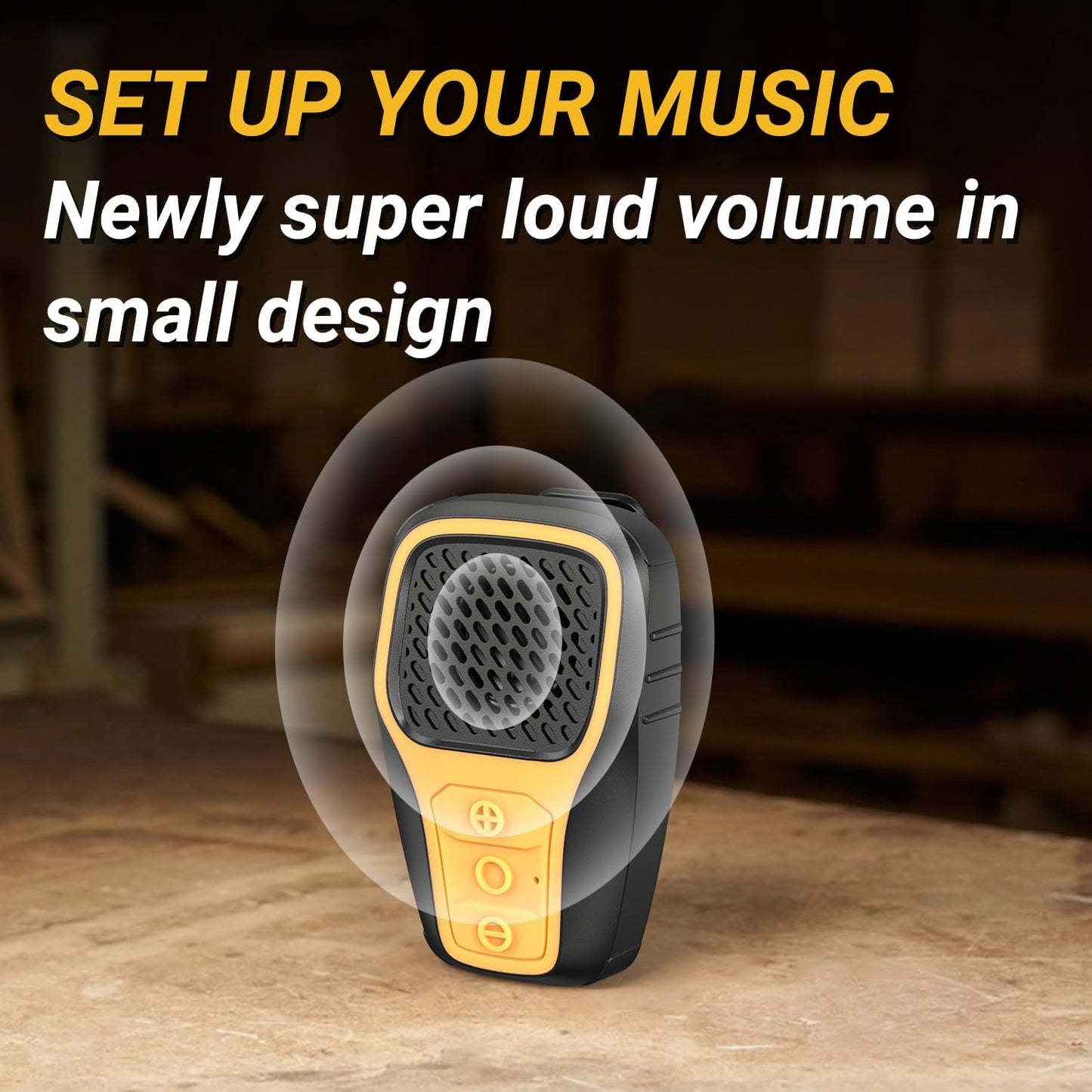 Inwa Wearable Bluetooth Speaker, Clip-on Wireless Portable Speakers, IP67 Waterproof Clip Speaker, Built-in Mic for Hands-Free Music/Calls, Mini Speaker for Work/Home/Outdoor(Yellow)