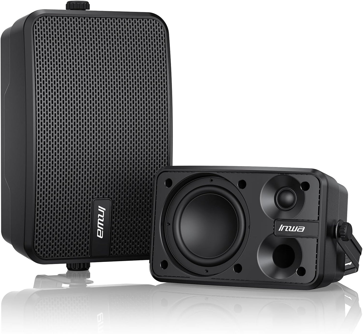 Inwa Outdoor Bluetooth Speakers, 400W Active Passive Wall Mount Speaker, Waterproof Wireless Indoor/Outdoor Stereo Sound System w/Aux in, Suitable for Patio/Porch/Gazebo/Garage(MZ-622, Pair)