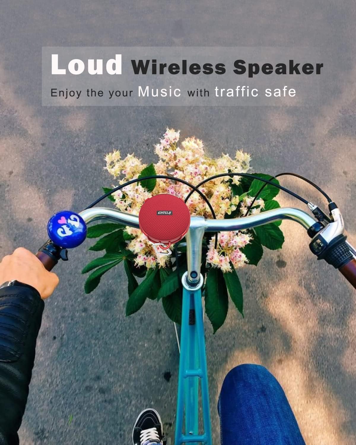 Inwa Bluetooth Speaker for Bike, Wireless Portable Shower Traveling Bike Speaker, Enhanced Bass, Built in Mic for Bicycle Riding, Sports, Pool, Beach, Hiking