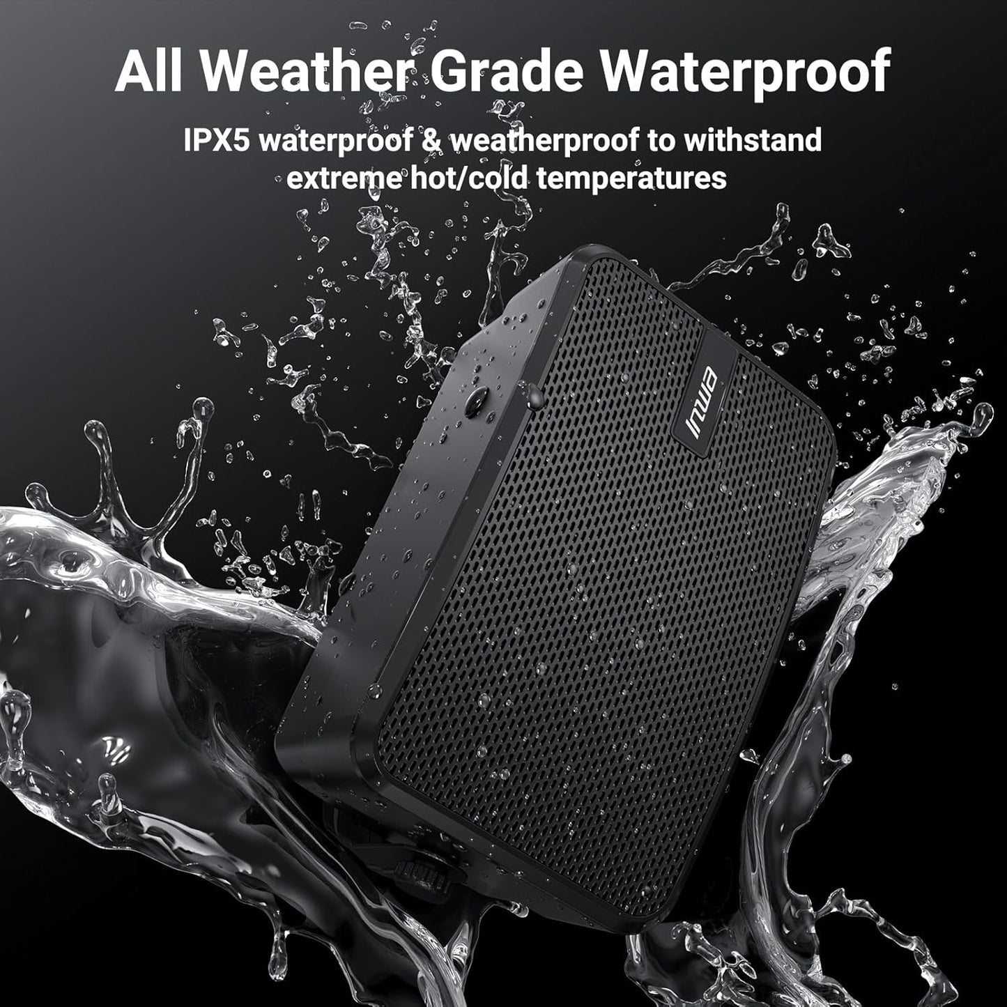 Inwa Outdoor Bluetooth Speakers, 400W Active Passive Wall Mount Speaker, Waterproof Wireless Indoor/Outdoor Stereo Sound System w/Aux in, Suitable for Patio/Porch/Gazebo/Garage(MZ-622, Pair)