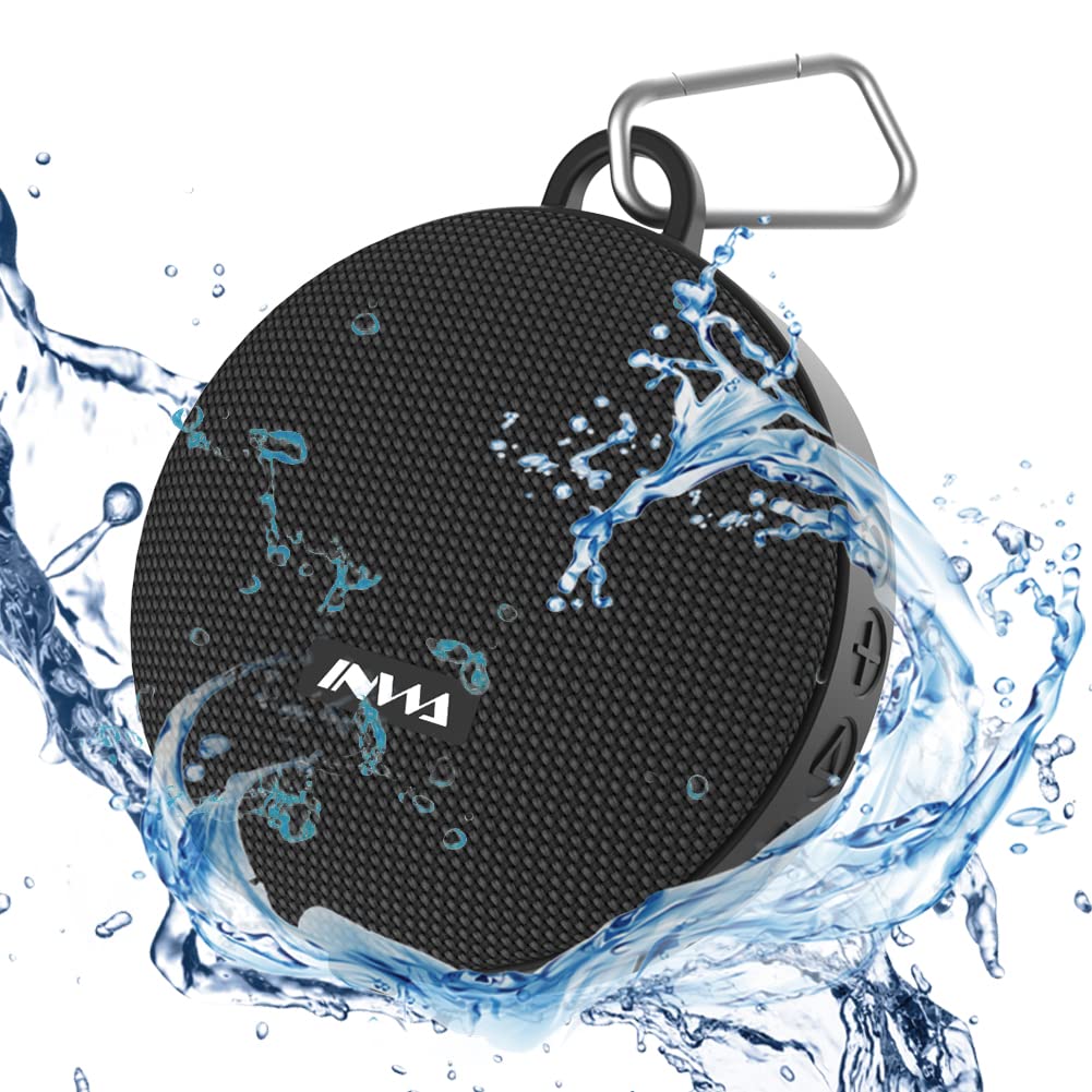 Inwa Bluetooth Bicycle Speakers with TF Card Mode, Waterproof Wireless Portable Traveling Bike Speaker, Built in Mic for Bicycle Riding, Showering, Hiking, Pool, Beach, Golfing(Black)