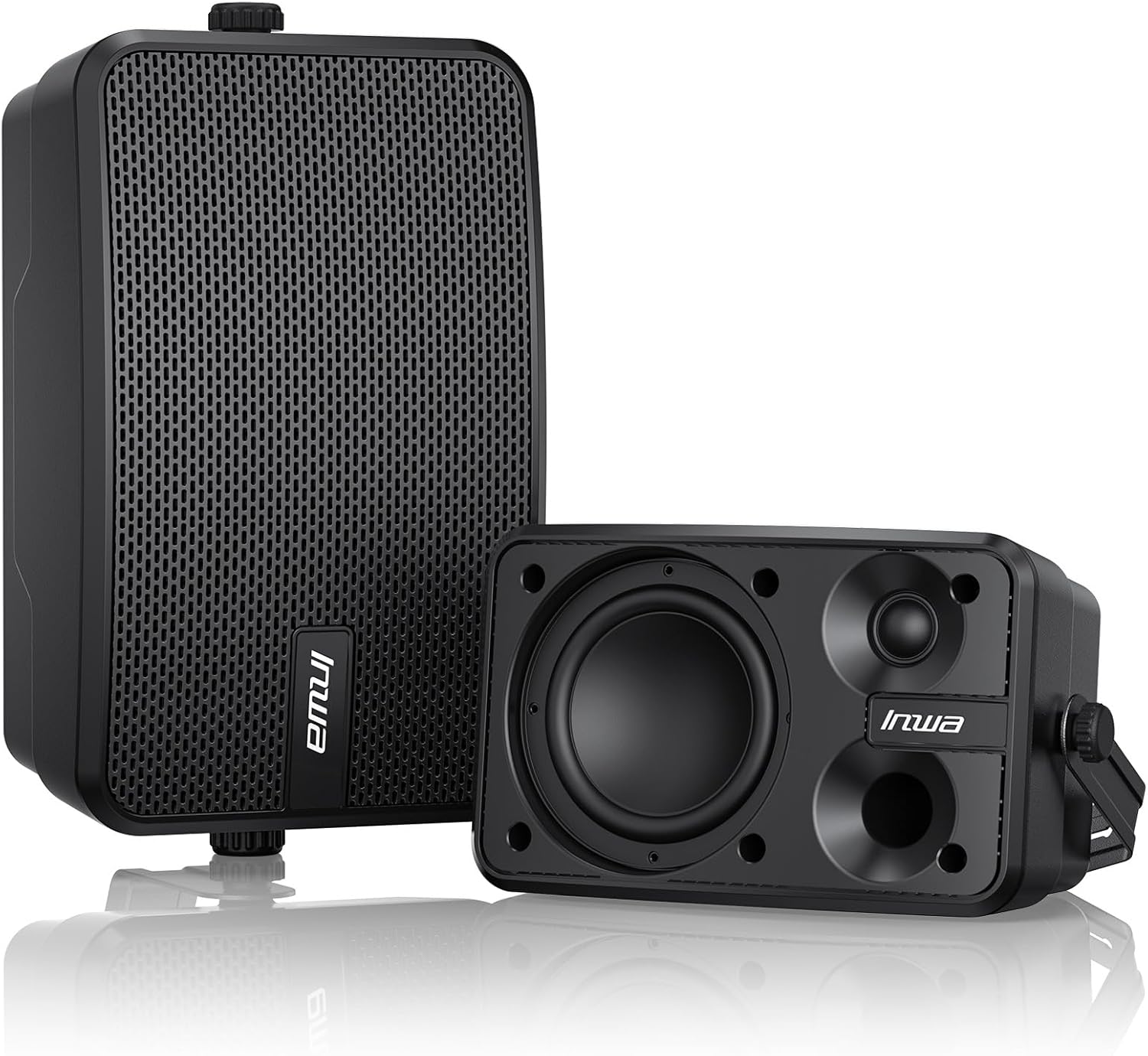 Inwa Outdoor Bluetooth Speakers, 400W Active Passive Wall Mount Speaker, Waterproof Wireless Indoor/Outdoor Stereo Sound System w/Aux in, Suitable for Patio/Porch/Gazebo/Garage(MZ-622, Pair)