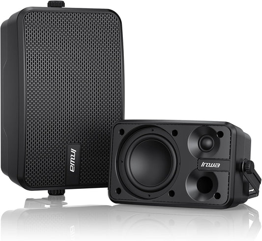 Inwa Outdoor Bluetooth Speakers, 400W Active Passive Wall Mount Speaker, Waterproof Wireless Indoor/Outdoor Stereo Sound System w/Aux in, Suitable for Patio/Porch/Gazebo/Garage(MZ-622, Pair)