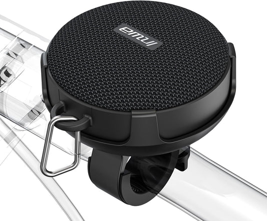 Inwa Bluetooth Bicycle Speakers with TF Card Mode, Waterproof Wireless Portable Traveling Bike Speaker, Built in Mic for Bicycle Riding, Showering, Hiking, Pool, Beach, Golfing(Black)