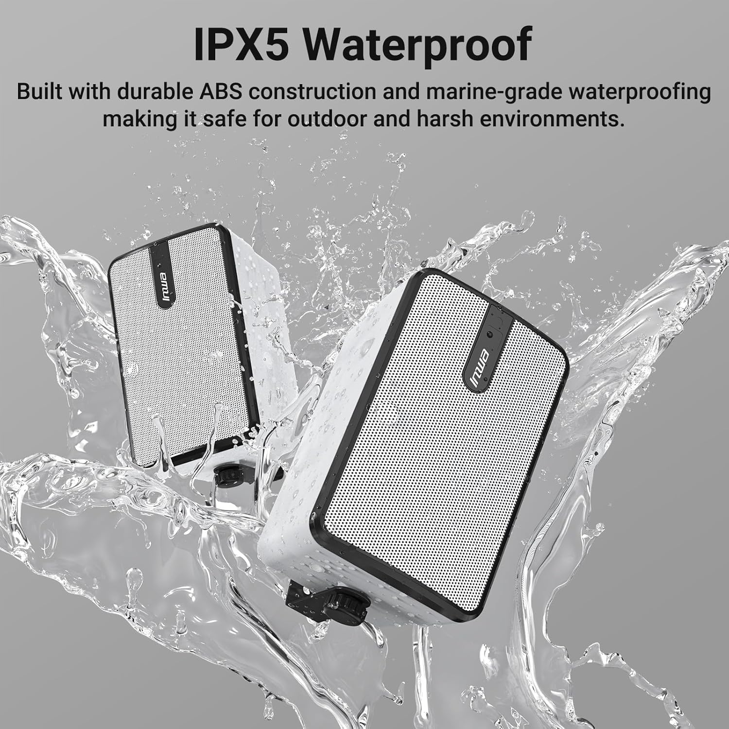Inwa Upgraded Bluetooth Outdoor Speakers, IPX5 Waterproof Wall Mount Speaker, Powerful Bass, Wireless Sync Up to 100 Speakers, Indoor/Outdoor Sound System for Patio/Porch/Gazebo/Garage(MZ-632, 2 PCS)