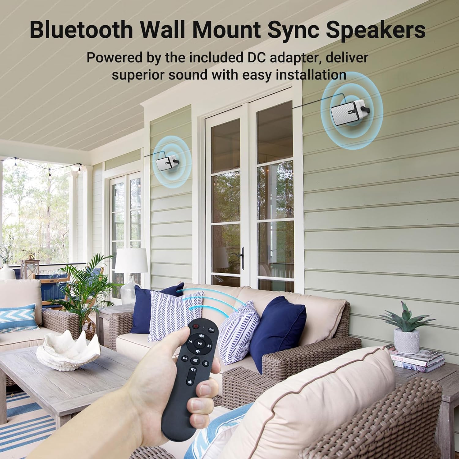 Remote Control for Inwa MZ-621 / MZ-632 Outdoor Wall-Mounted Bluetooth Speakers, One-Button Mute, Easy On/Off Switching/Bluetooth Connection/Volume Control