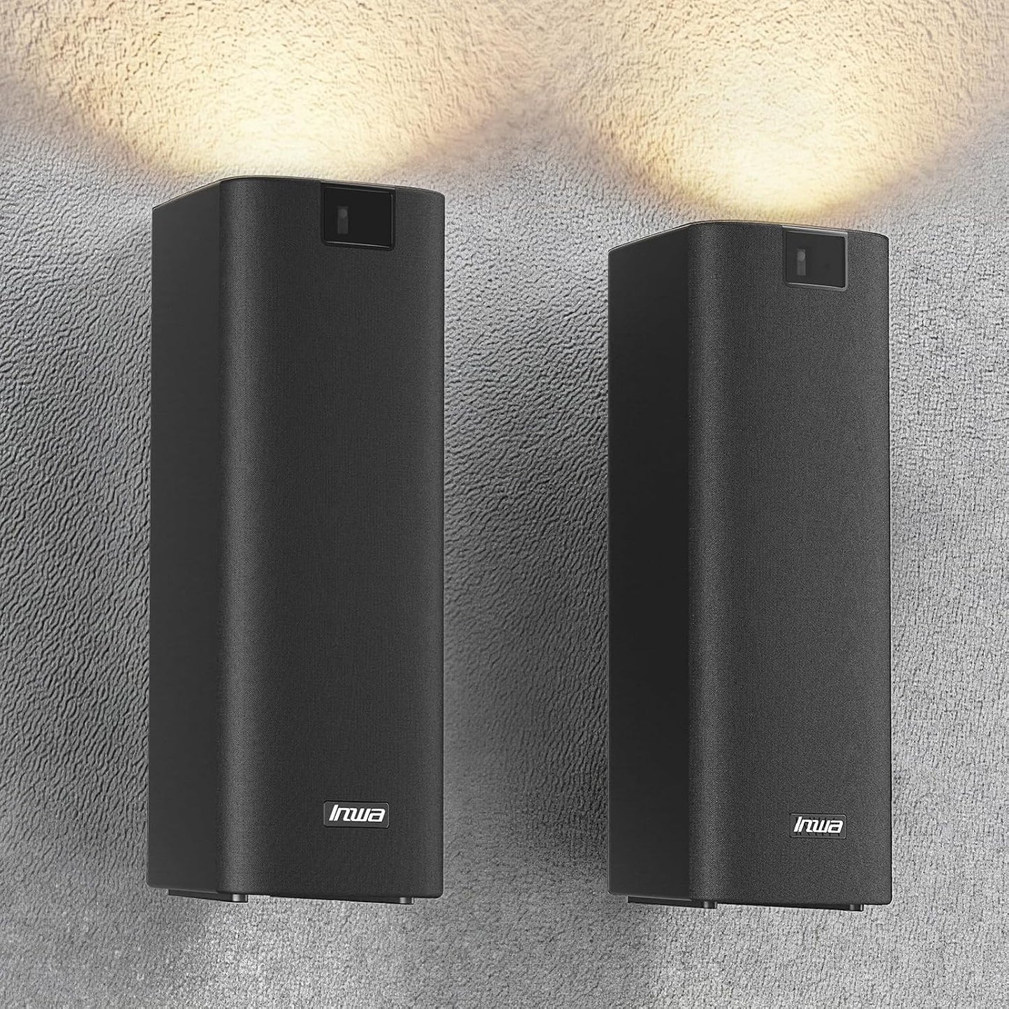 Inwa 400W Outdoor Bluetooth Speakers with Lights, IP65 Waterproof Wireless Stereo Speaker, Built-in Battery, Auracast Multi-Pairing, Wall Mount Sound System for Porch, Patio, Garage, Home